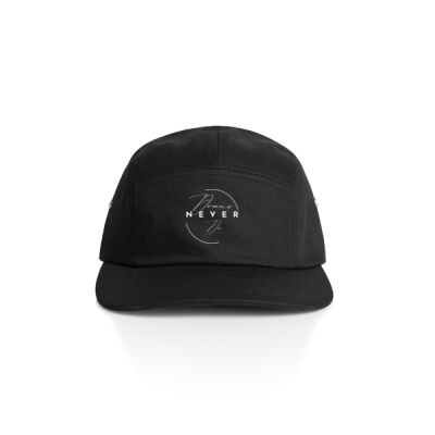 Black 5 panel (Dreams never die) Hat Thumbnail